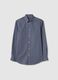 Blue cotton blend regular fit easy iron shirt_4