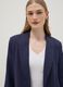 Blazer in misto viscosa blu regular fit con polsini a righe_0