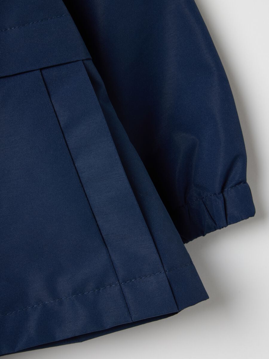 Blue regular fit children's jacket with hood and zip_3