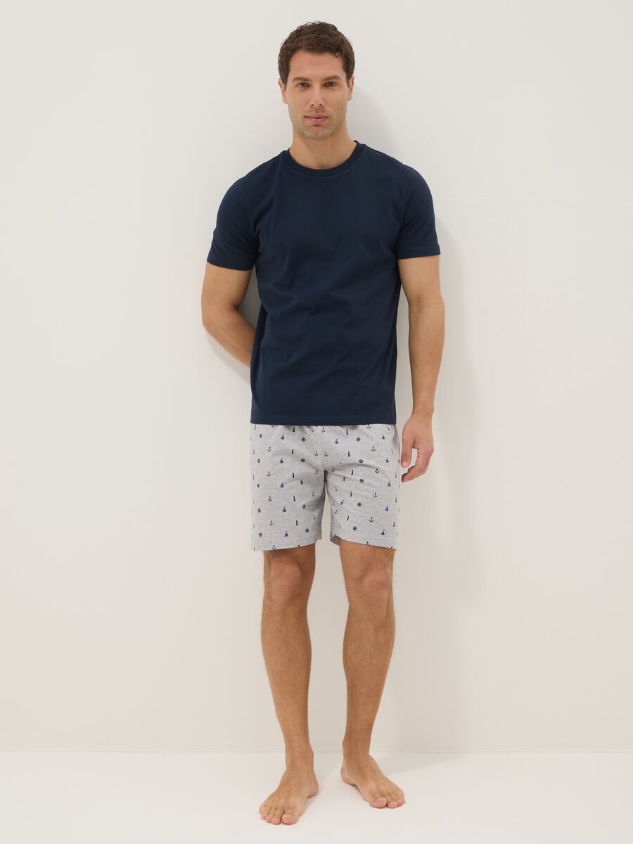 Blue cotton jersey pyjamas_0