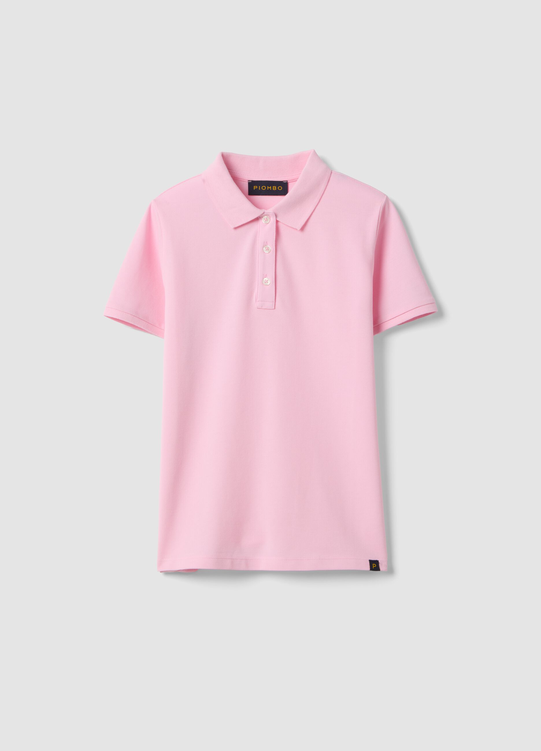 Polo in puro cotone biologico rosa regular fit
