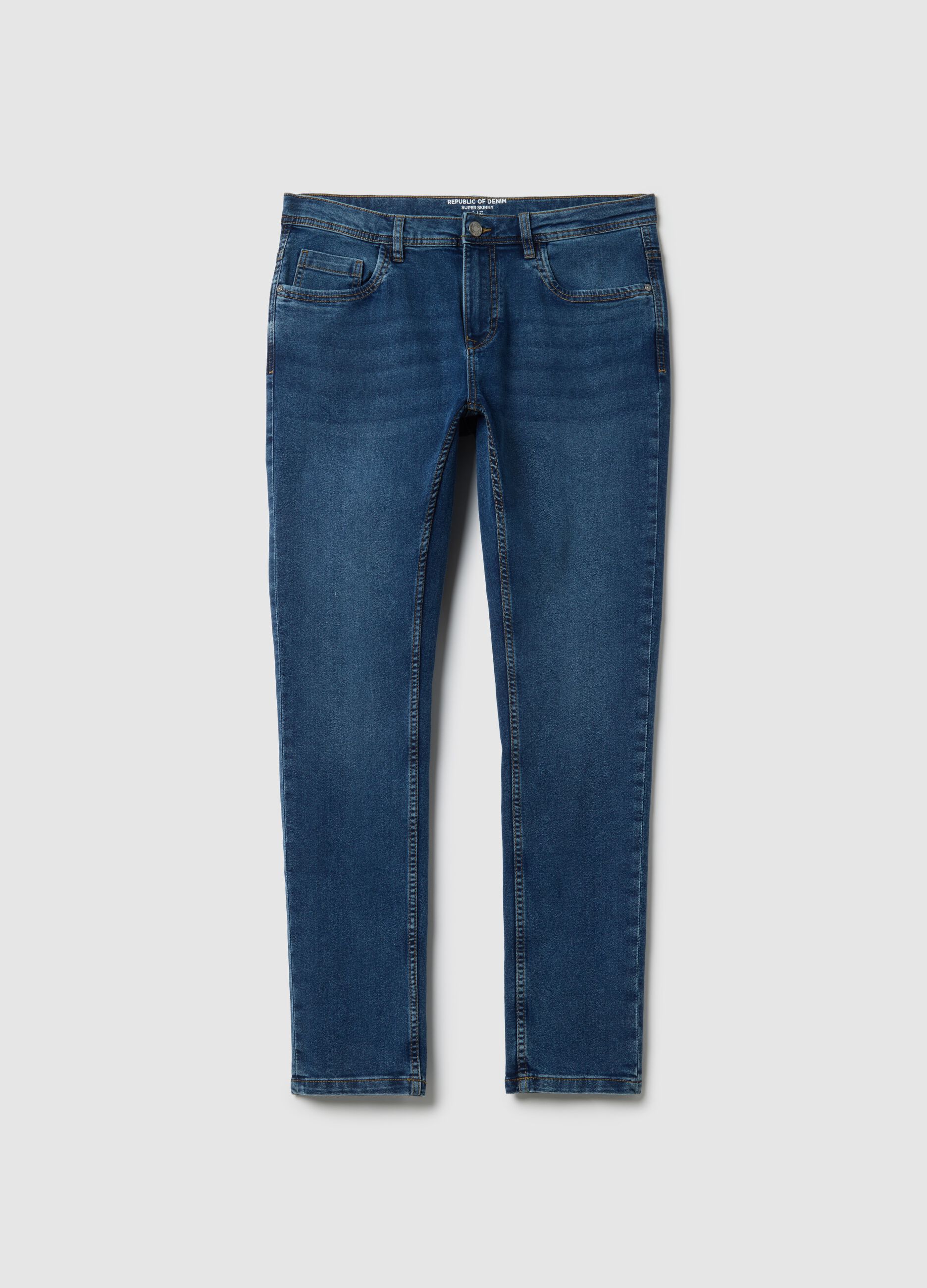 Jeans super skinny blu in misto cotone