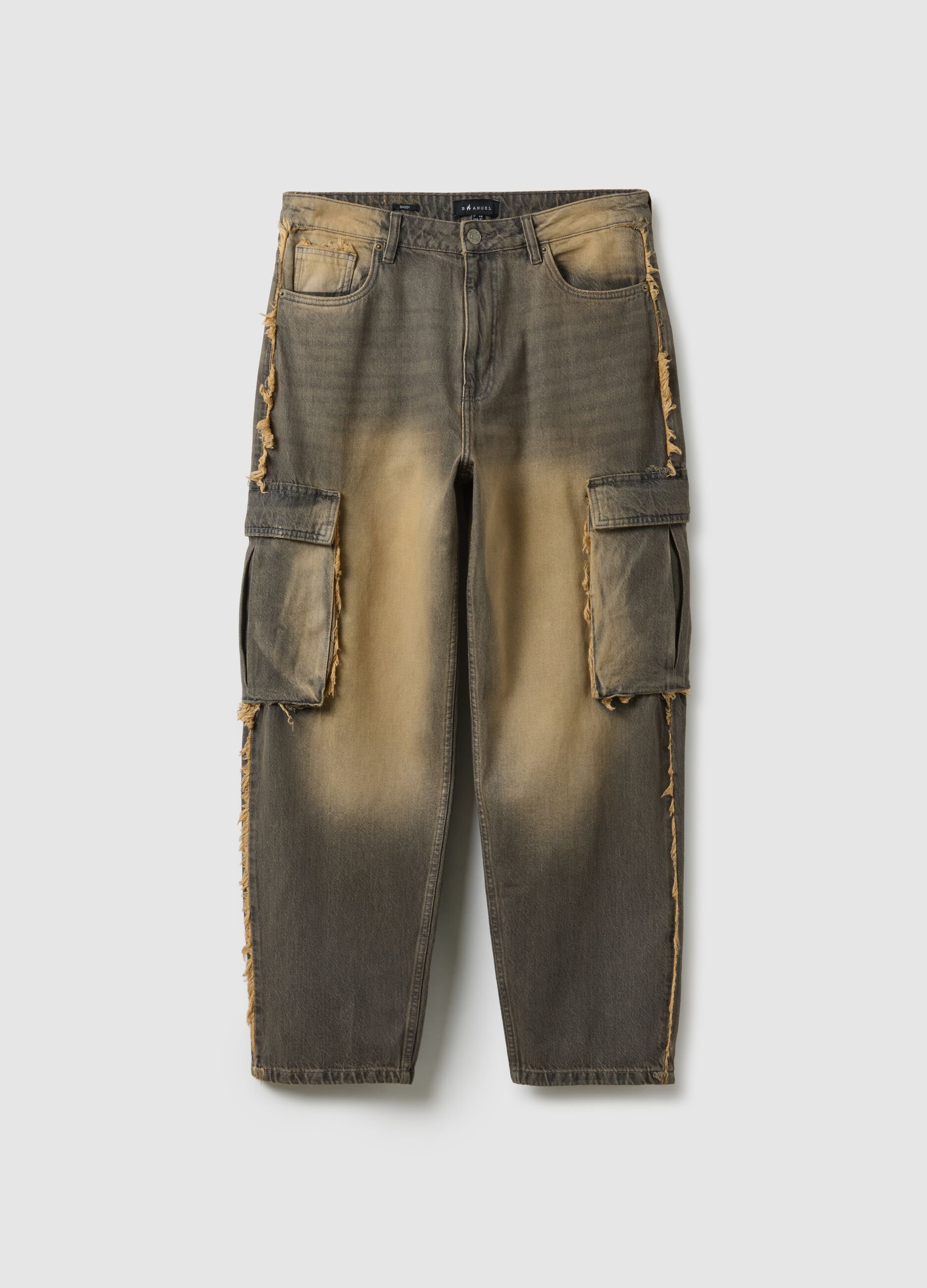 Multicolor pure cotton baggy fit jeans