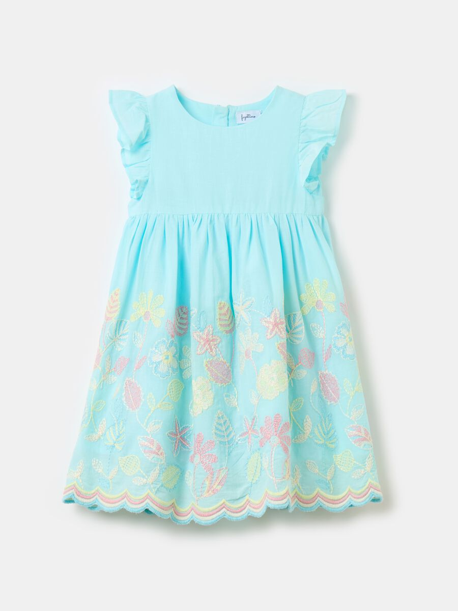 Cotton dress with floral embroidery_0