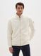 White fleece regular fit zip-up sweatshirt_0