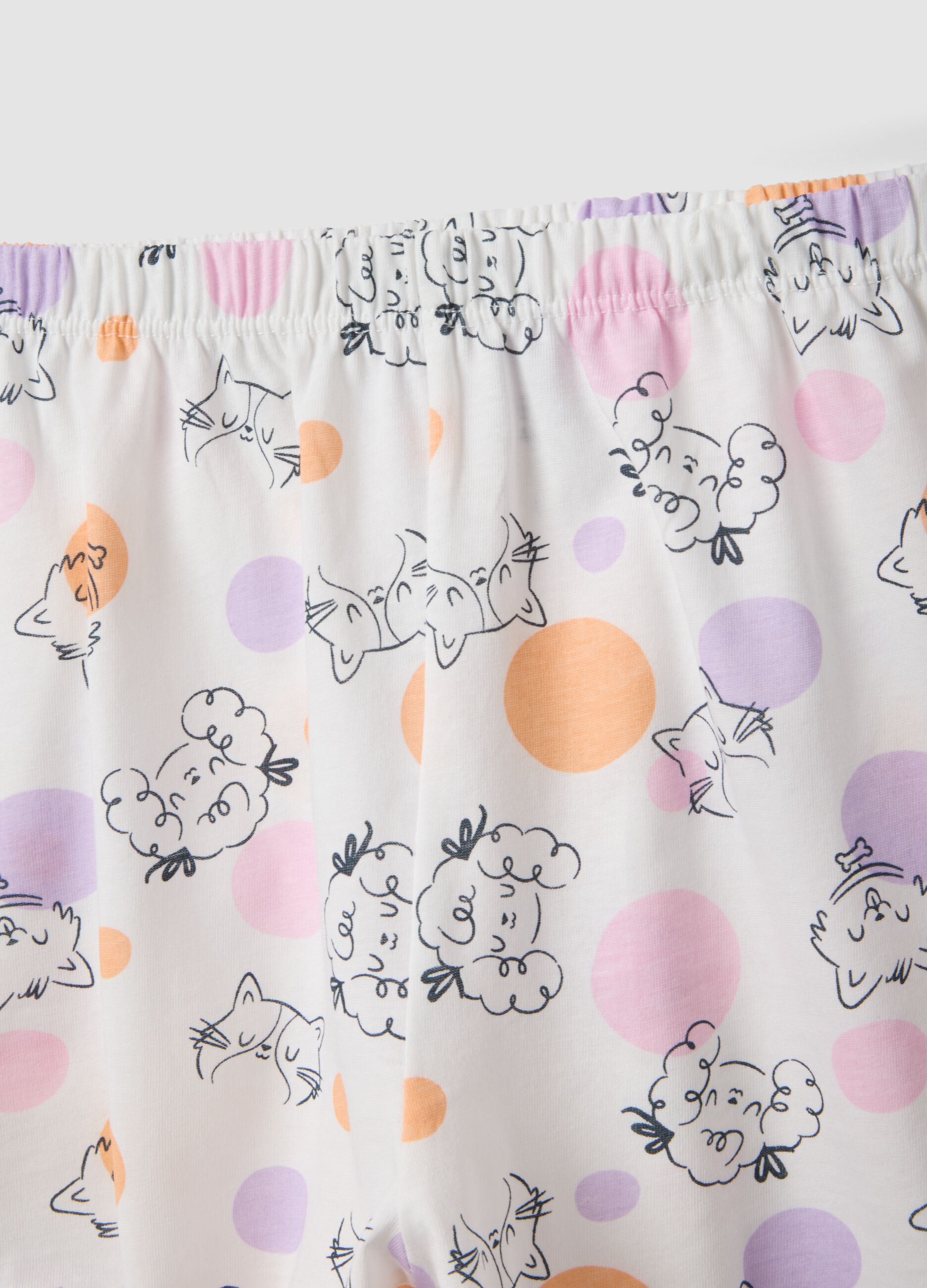 Girls&rsquo; multicolour organic cotton pyjamas with printed design