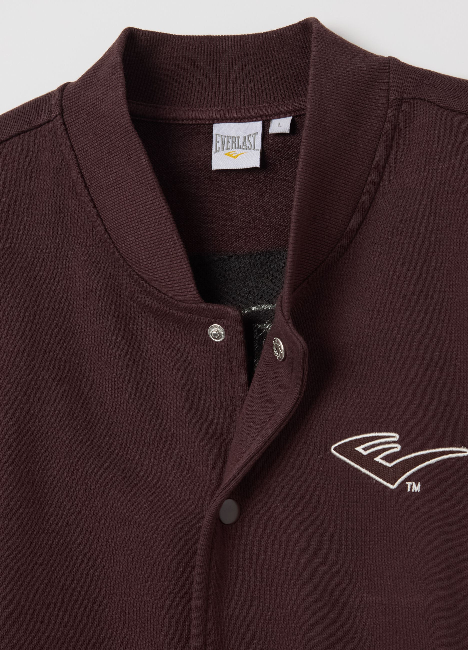 Fleece bomber jacket with logo print