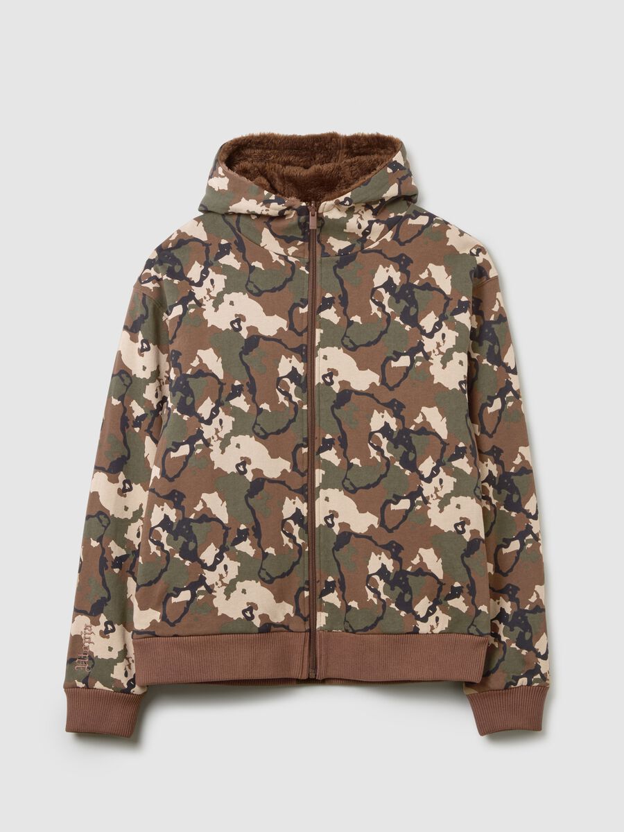 Reversible Camouflage Teddy Full-Zip Hoodie_4