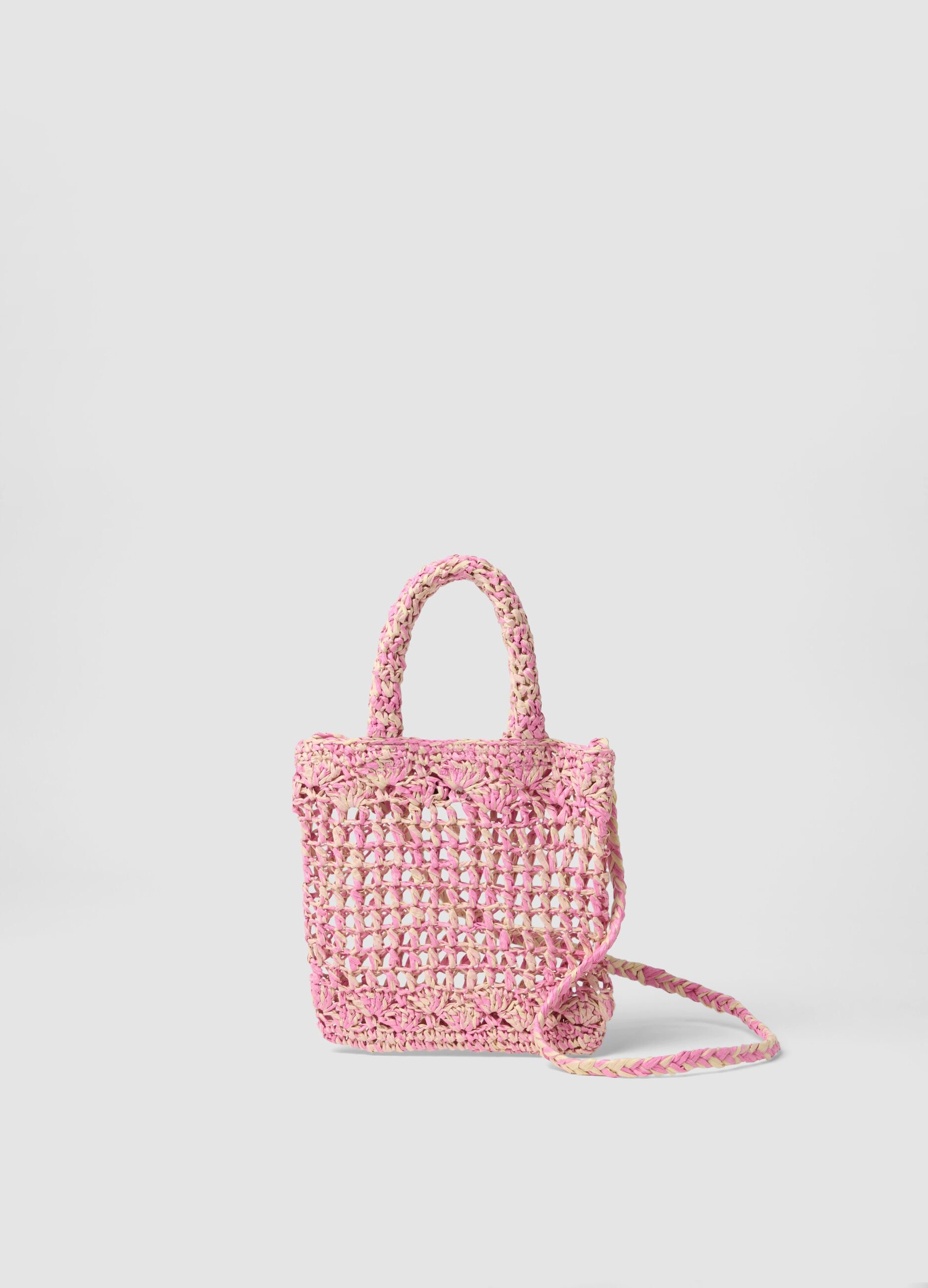 Multicoloured pure paper fabric bag for girls with shoulder strap