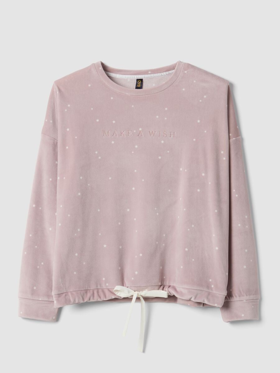 Purple stretch jersey pyjama sweatshirt with star print_4