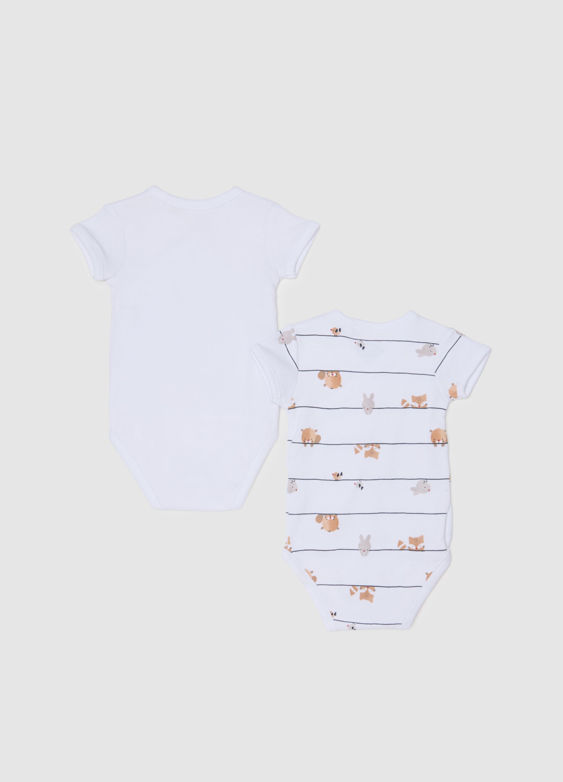Newborn Twin Pack Bodysuit in Pure White Cotton