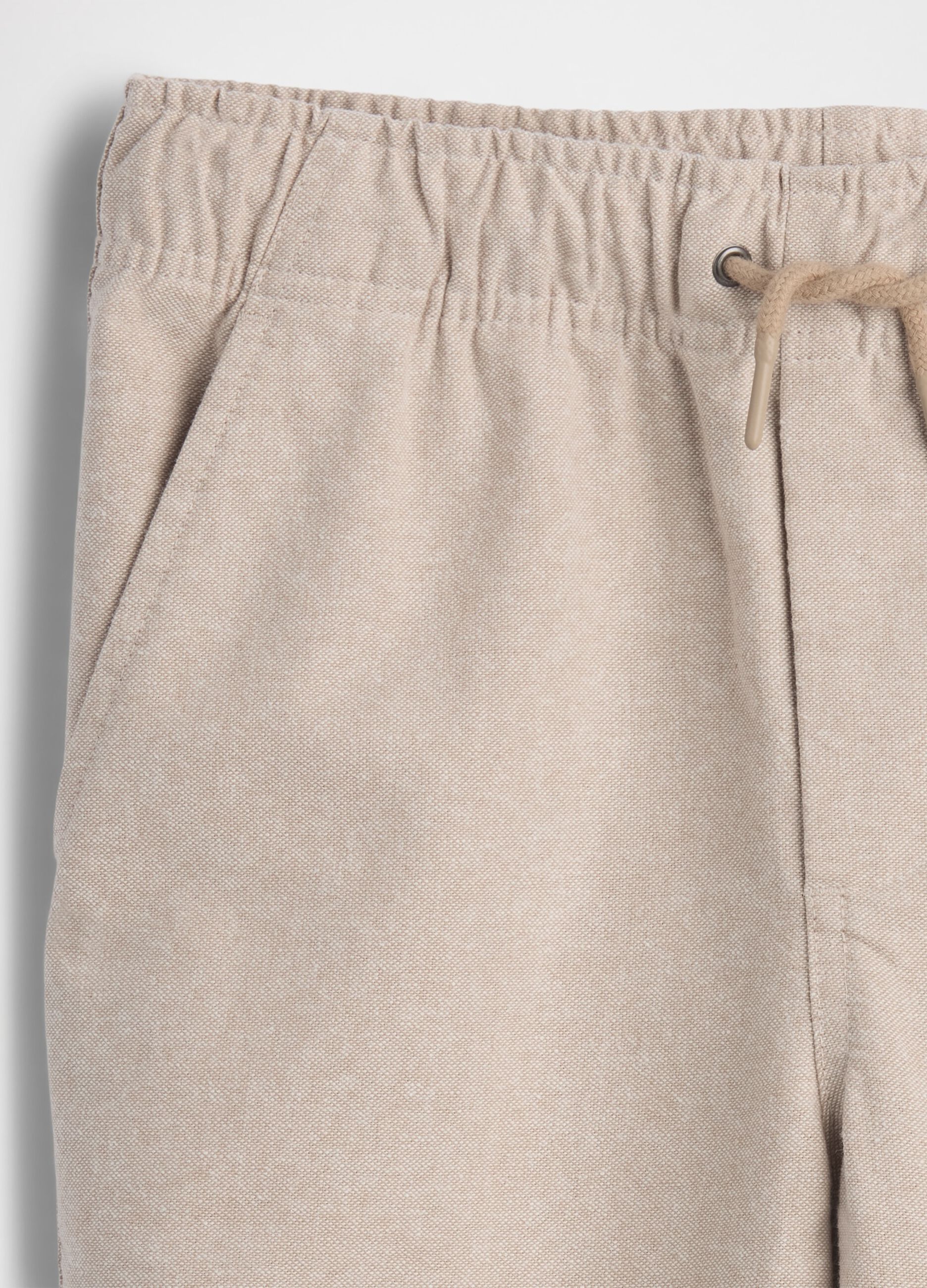 Linen and cotton blend trousers