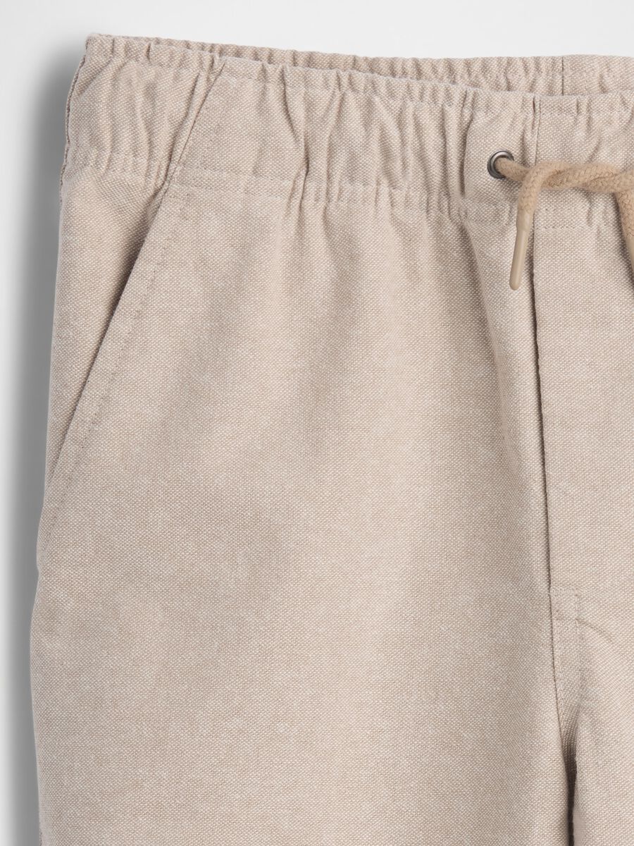 Linen and cotton blend trousers_4