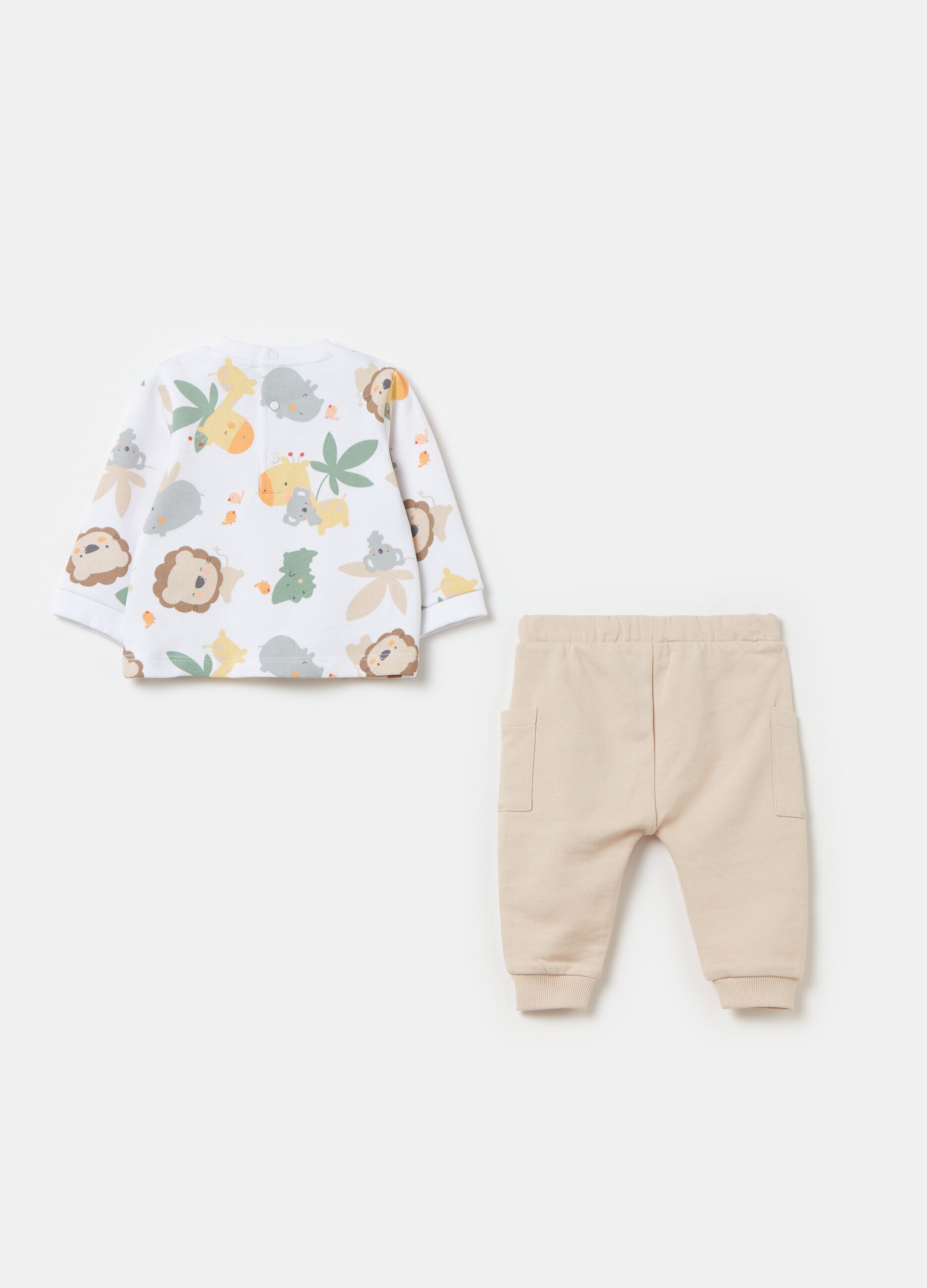 Organic cotton jogging set with animals print