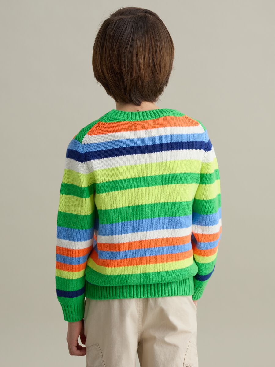 Pullover with multicoloured striped pattern_1