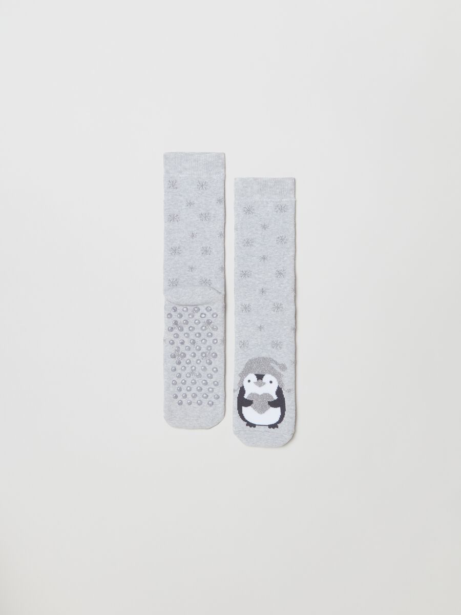 Calze antiscivolo con lurex e pinguino_1