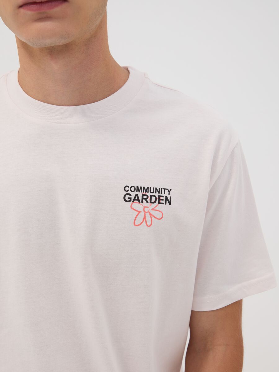 White pure cotton jersey T-shirt with print, regular fit_2
