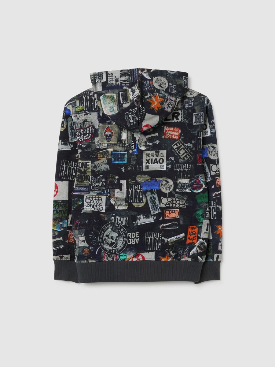 Felpa con cappuccio da ragazzo in misto cotone multicolor _4