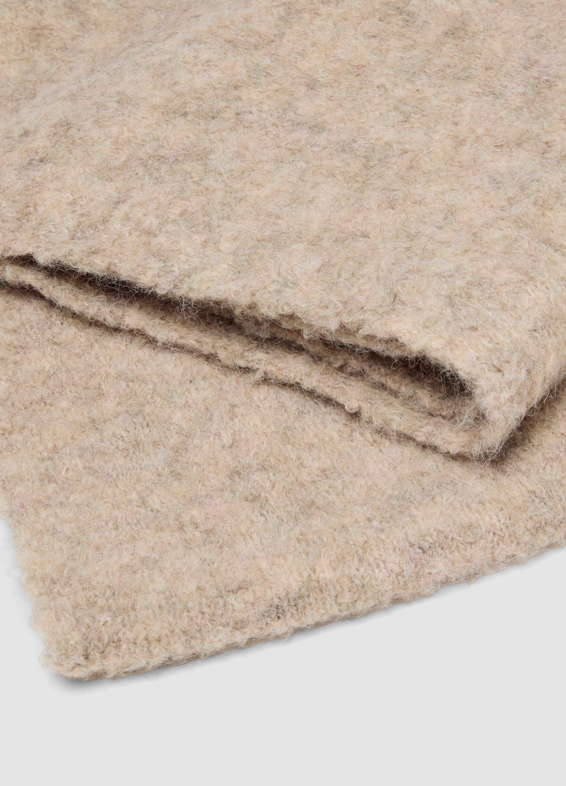 Beige stretch wool scarf