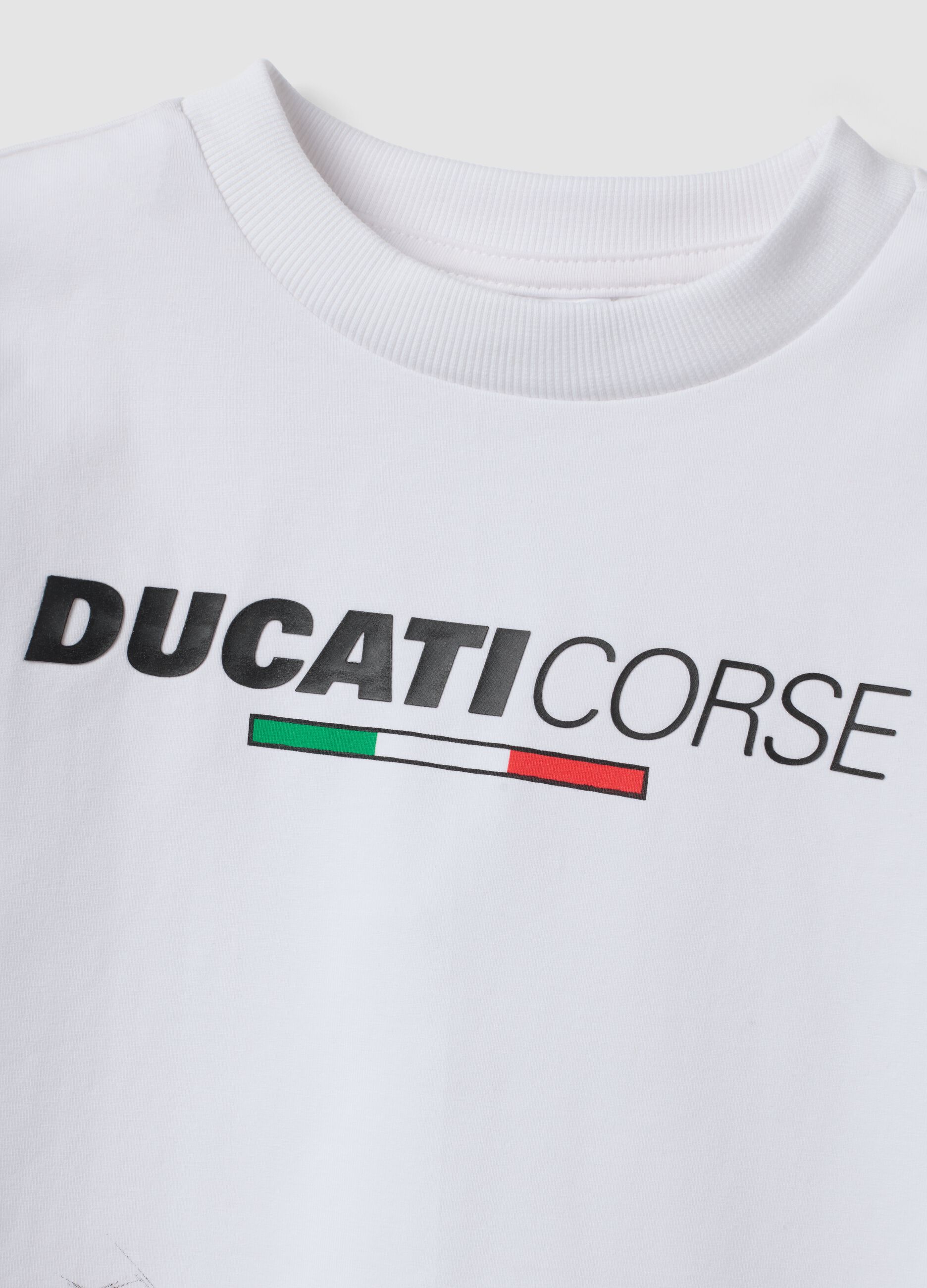 White short-sleeve stretch cotton T-shirt