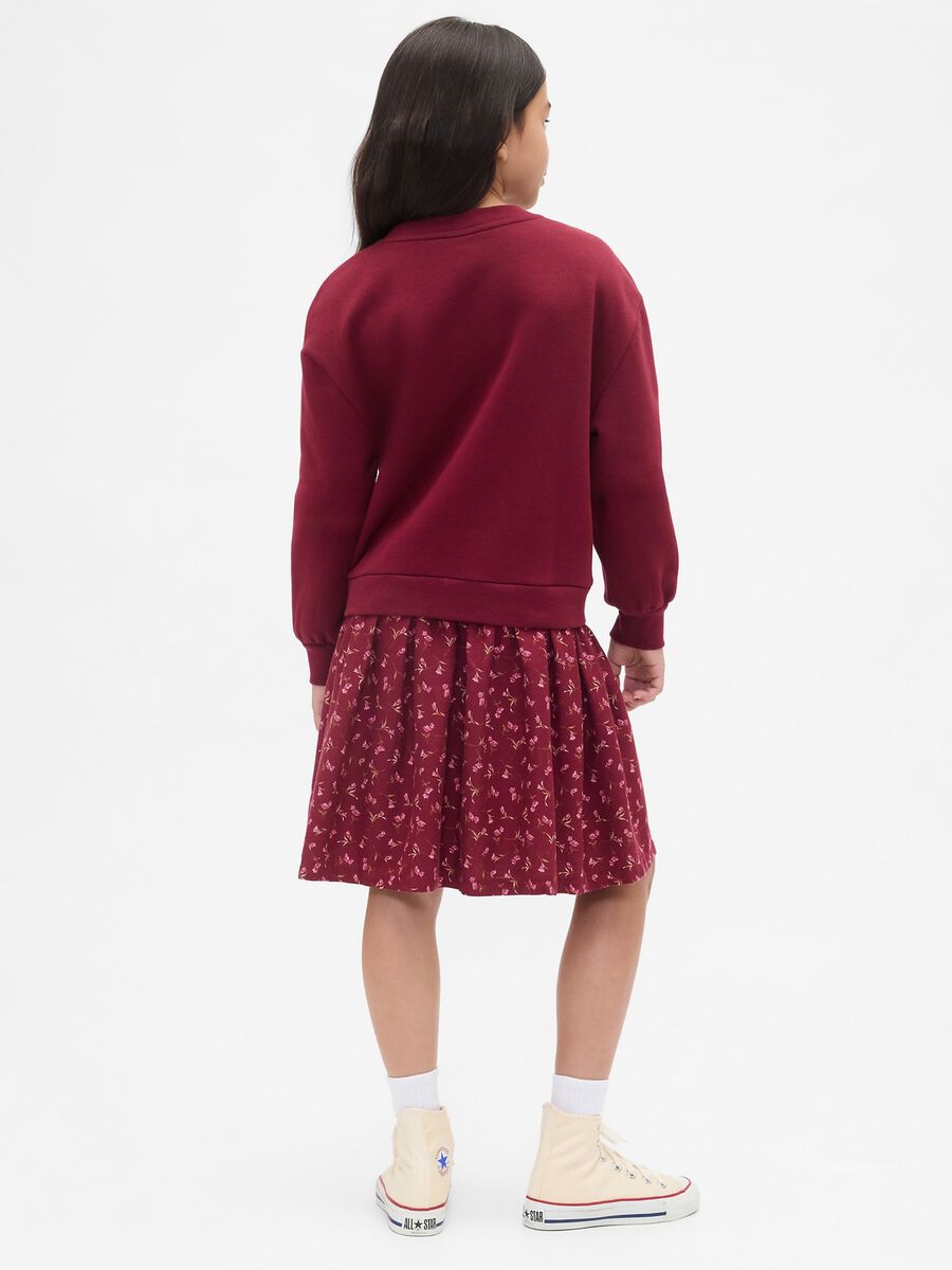 Vestito rosso per bambina con scollo rotondo_1
