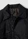 Black cropped padded jacket with zip and shirt collar_5