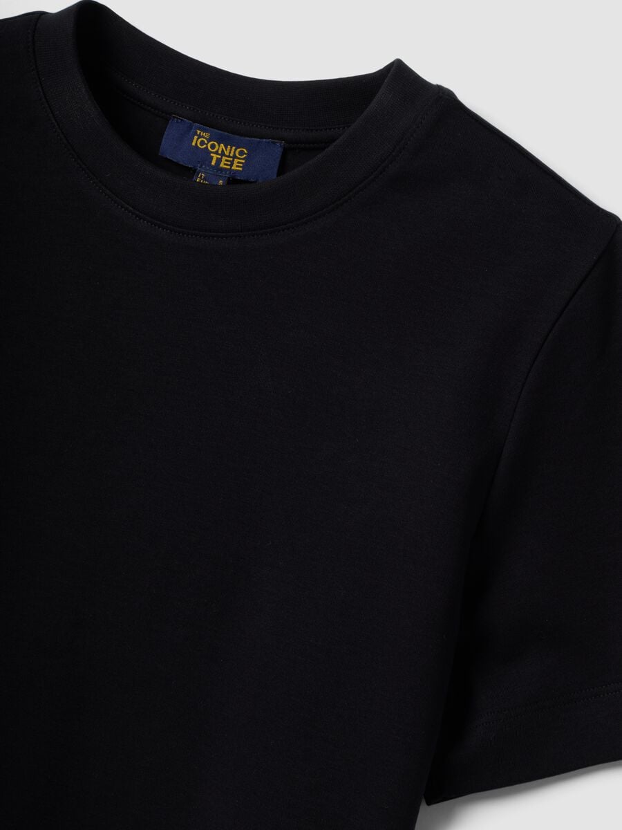 Black relaxed-fit pure cotton short-sleeve T-shirt_6