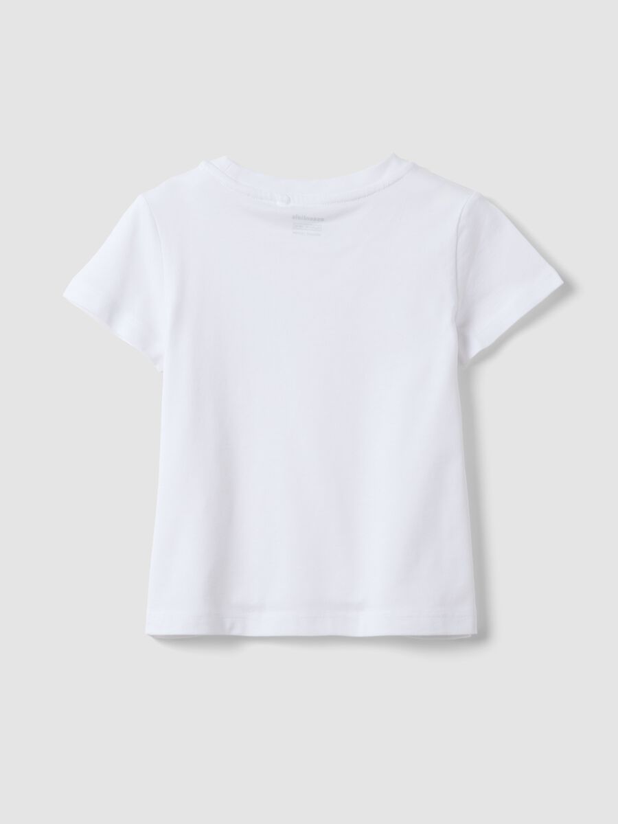 White short-sleeve pure cotton T-shirt for girls_1