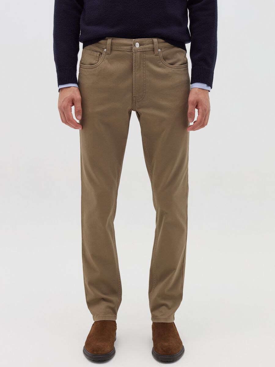 Trousers with five pockets and couture stitched weave_1