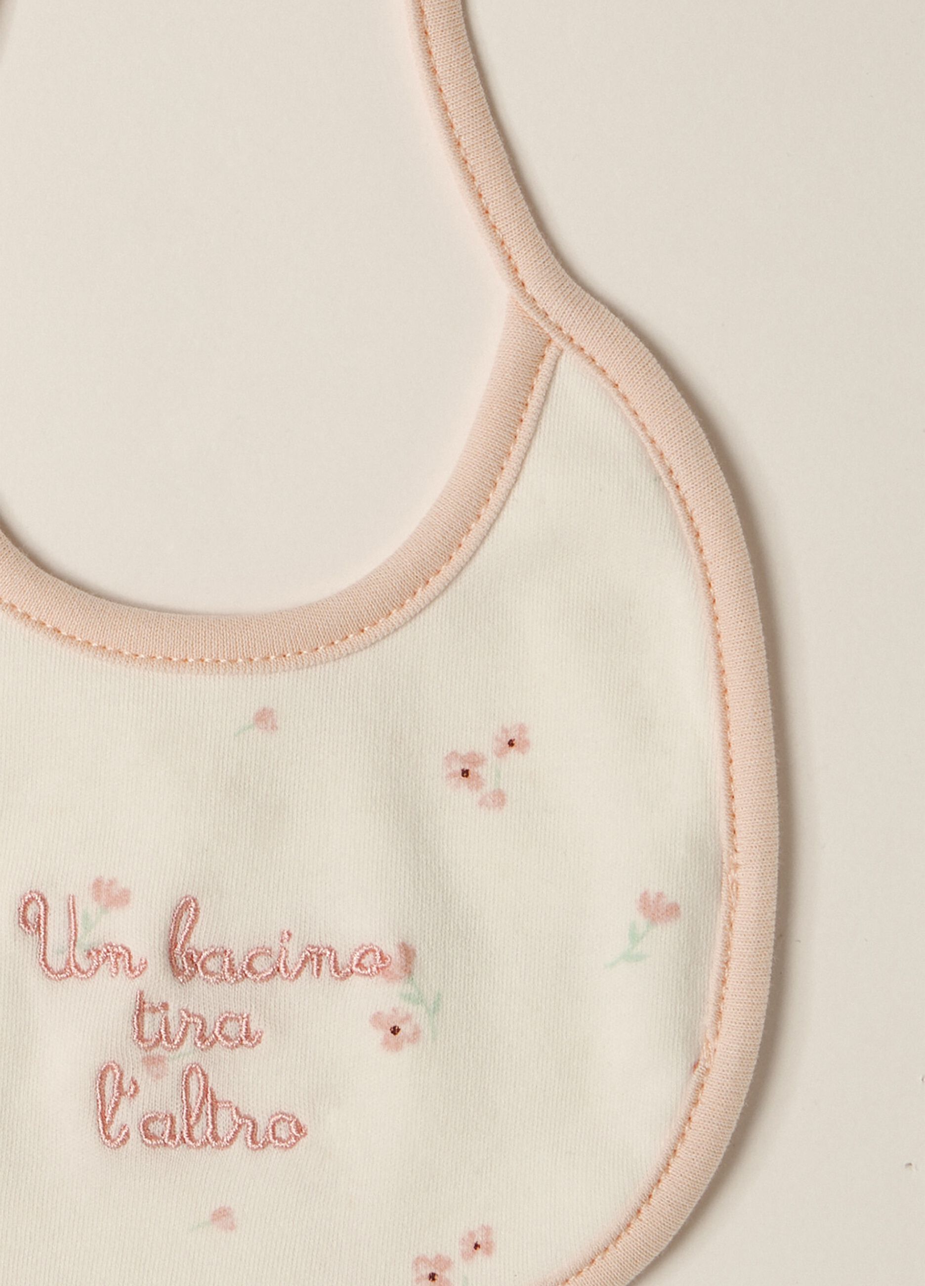 IANA newborn girl bibs in 100% cotton interlock