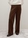Regular fit brown trousers in cotton and velvet blend_1