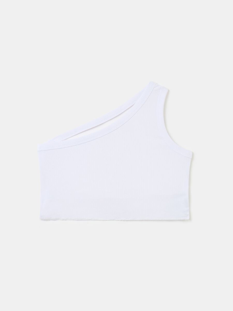 One Shoulder Backless Tank White_4