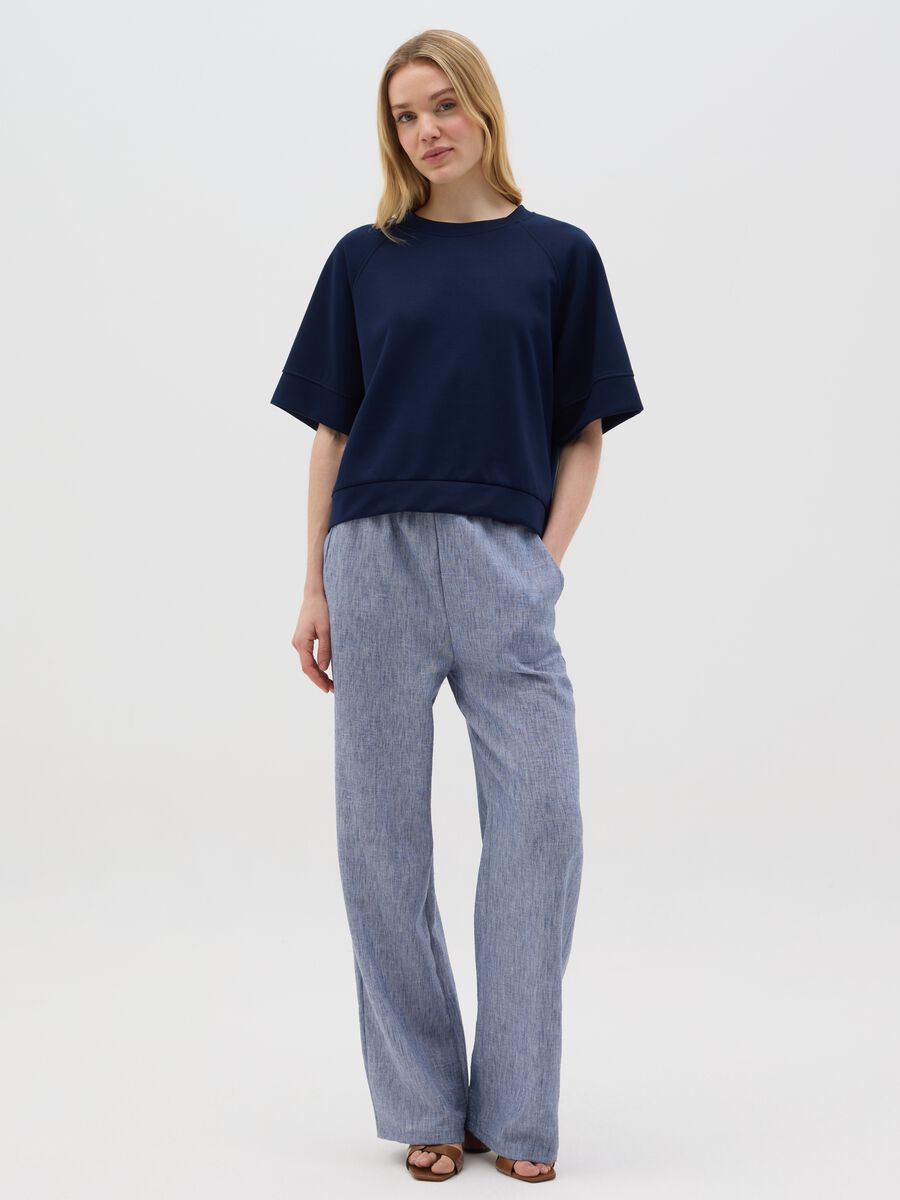 Blue top with kimono sleeves_1
