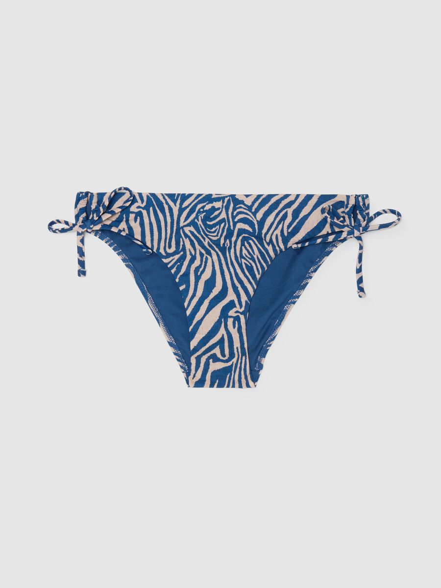 Women's multicoloured stretch bikini bottoms with zebra print_0