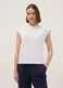 White sleeveless pure cotton T-shirt, regular fit_2