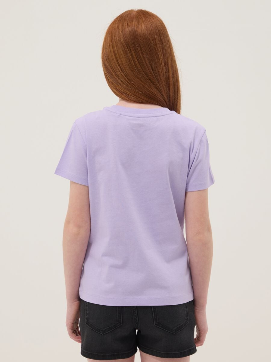 T-shirt in puro cotone viola da ragazza regular fit_1
