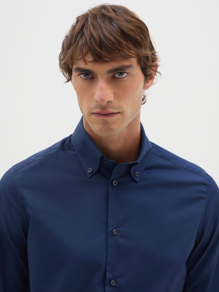 Slim fit blue shirt_1