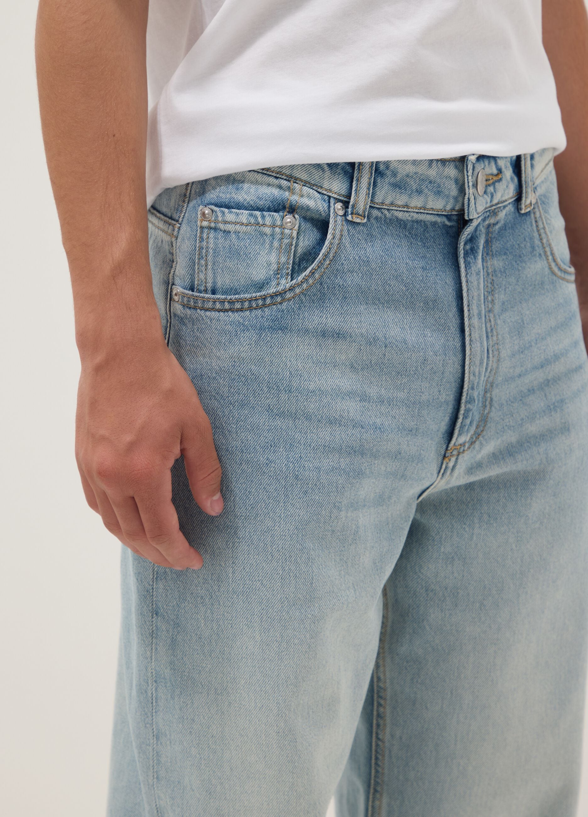 Boy's pure cotton denim blue baggy jeans