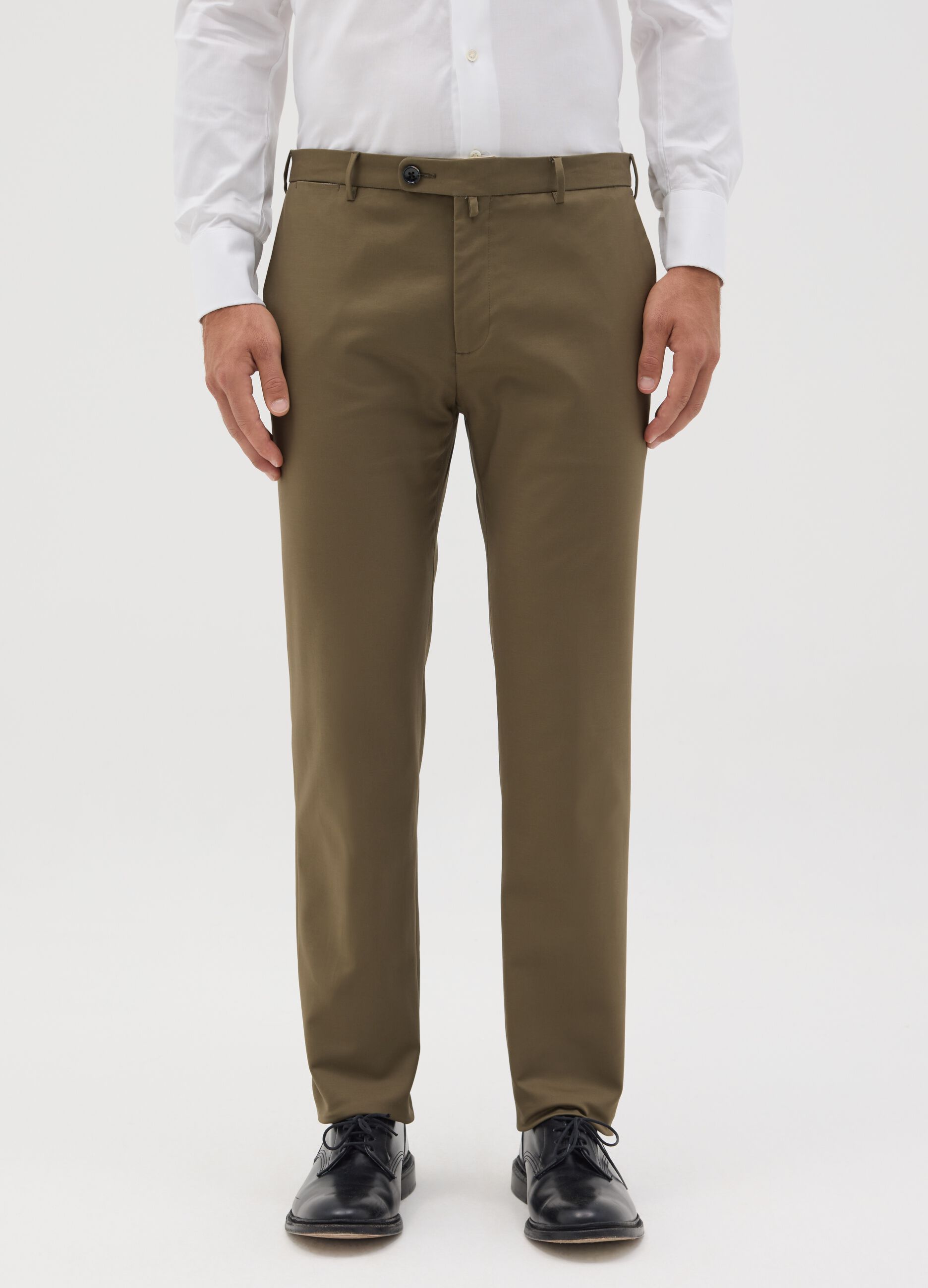 Brown slim-fit chino trousers