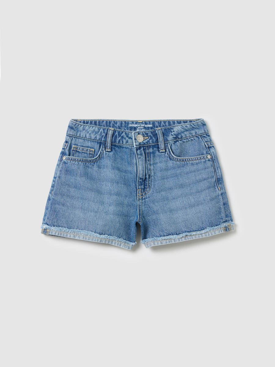 Light Blue Denim Shorts Ovs_0