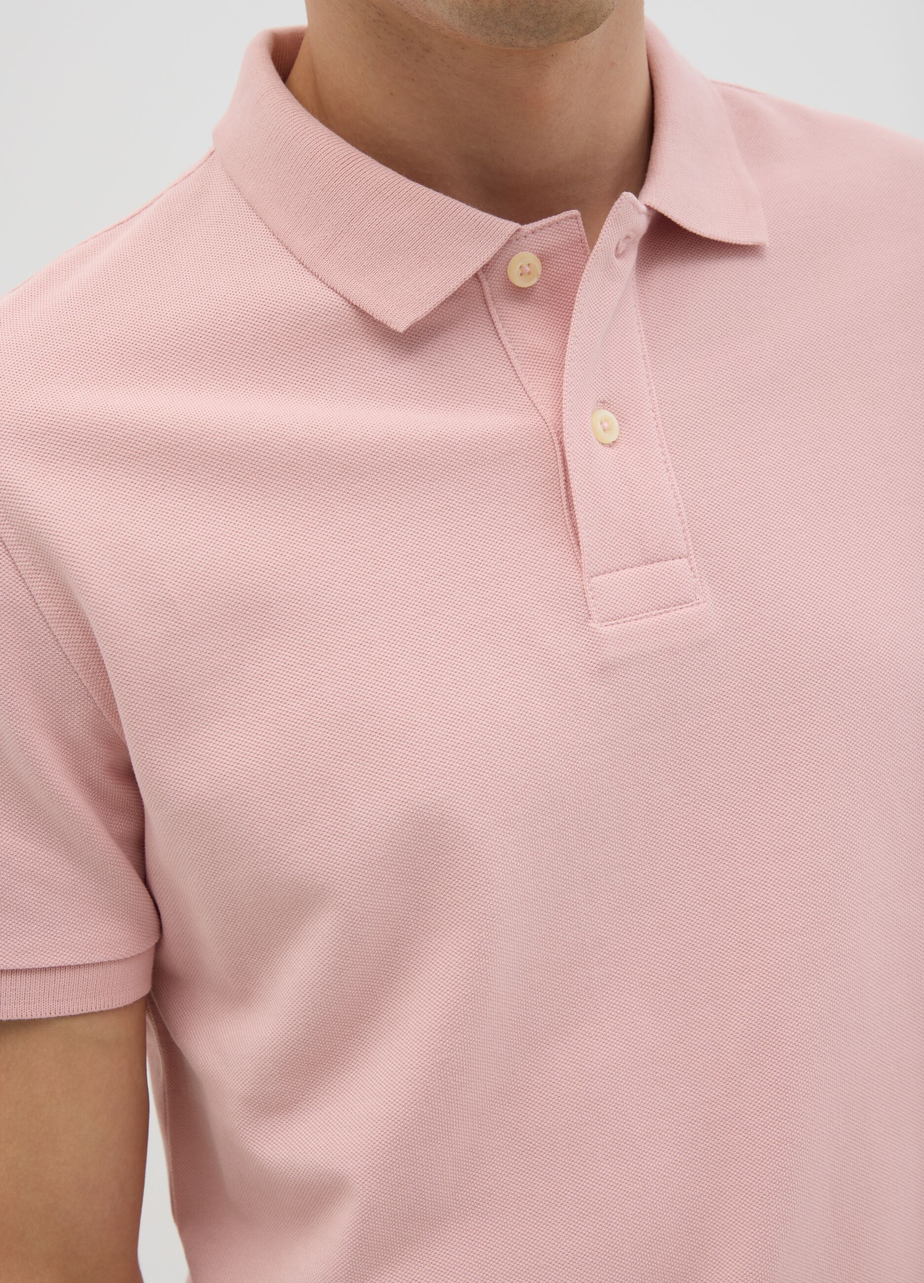Men's pink pure cotton polo shirt regular fit