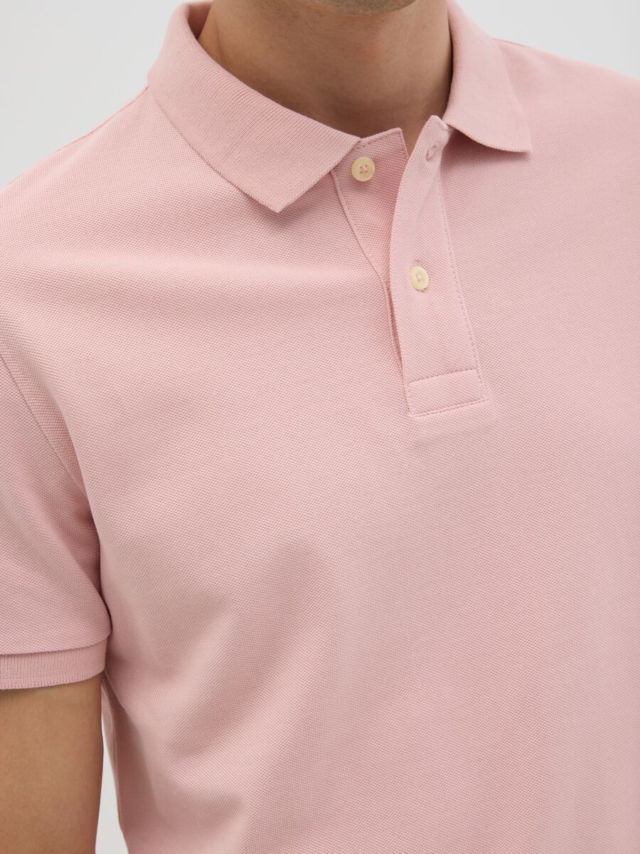 Men's pink pure cotton polo shirt regular fit_1