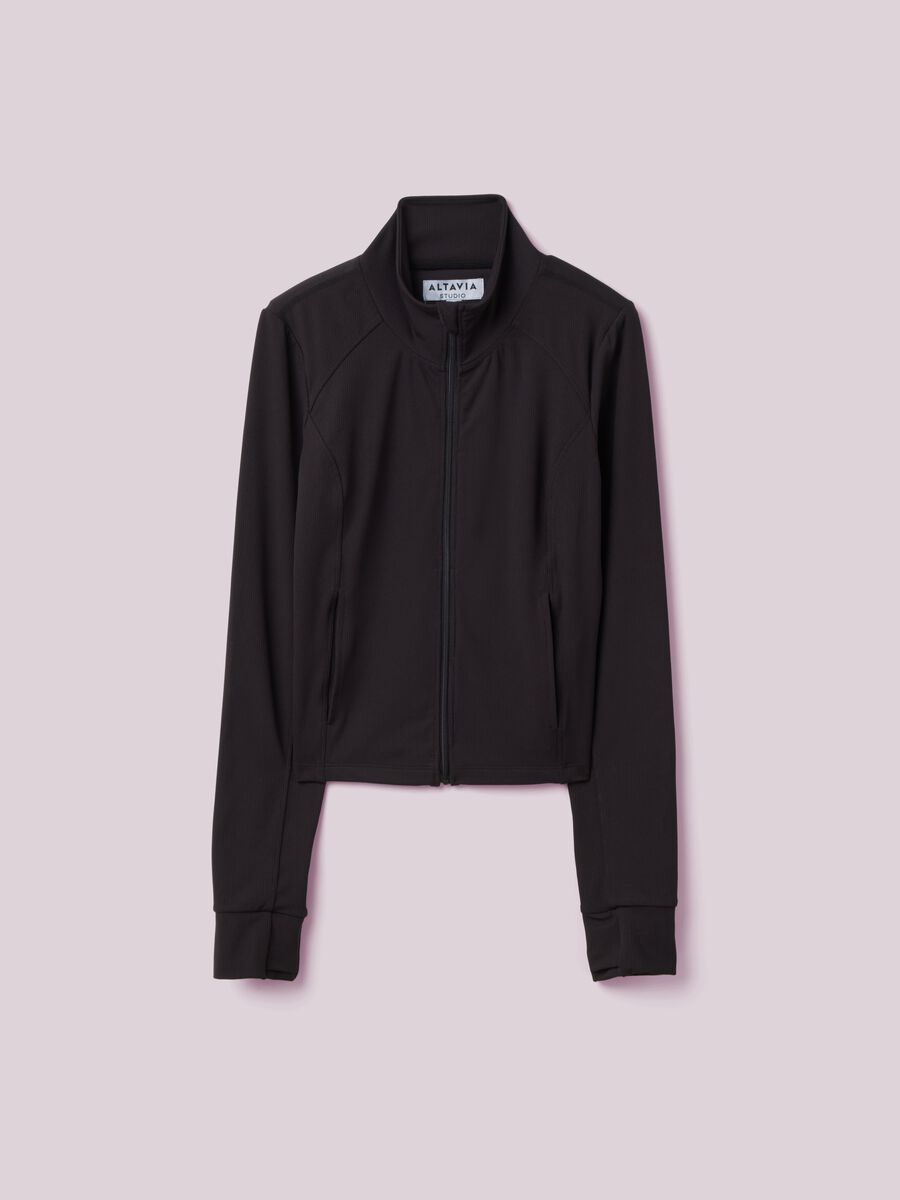 Full-zip sportiva in tessuto elasticizzato a costine ALTAVIA STUDIO_4