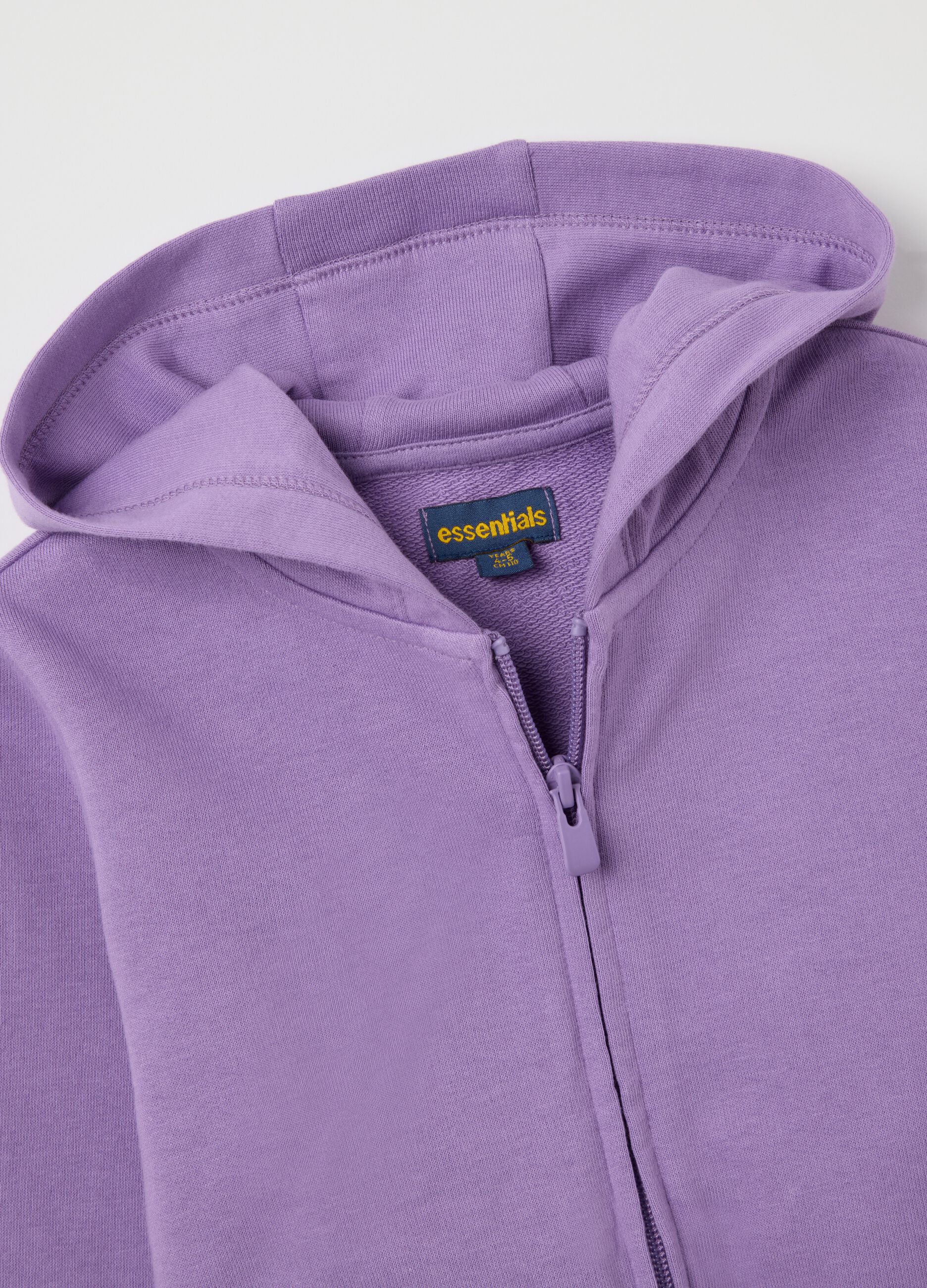Felpa da bambina in puro cotone viola regular fit