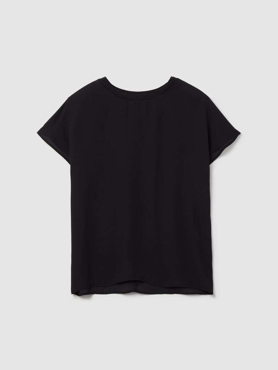 Solid colour blouse in crêpe_4