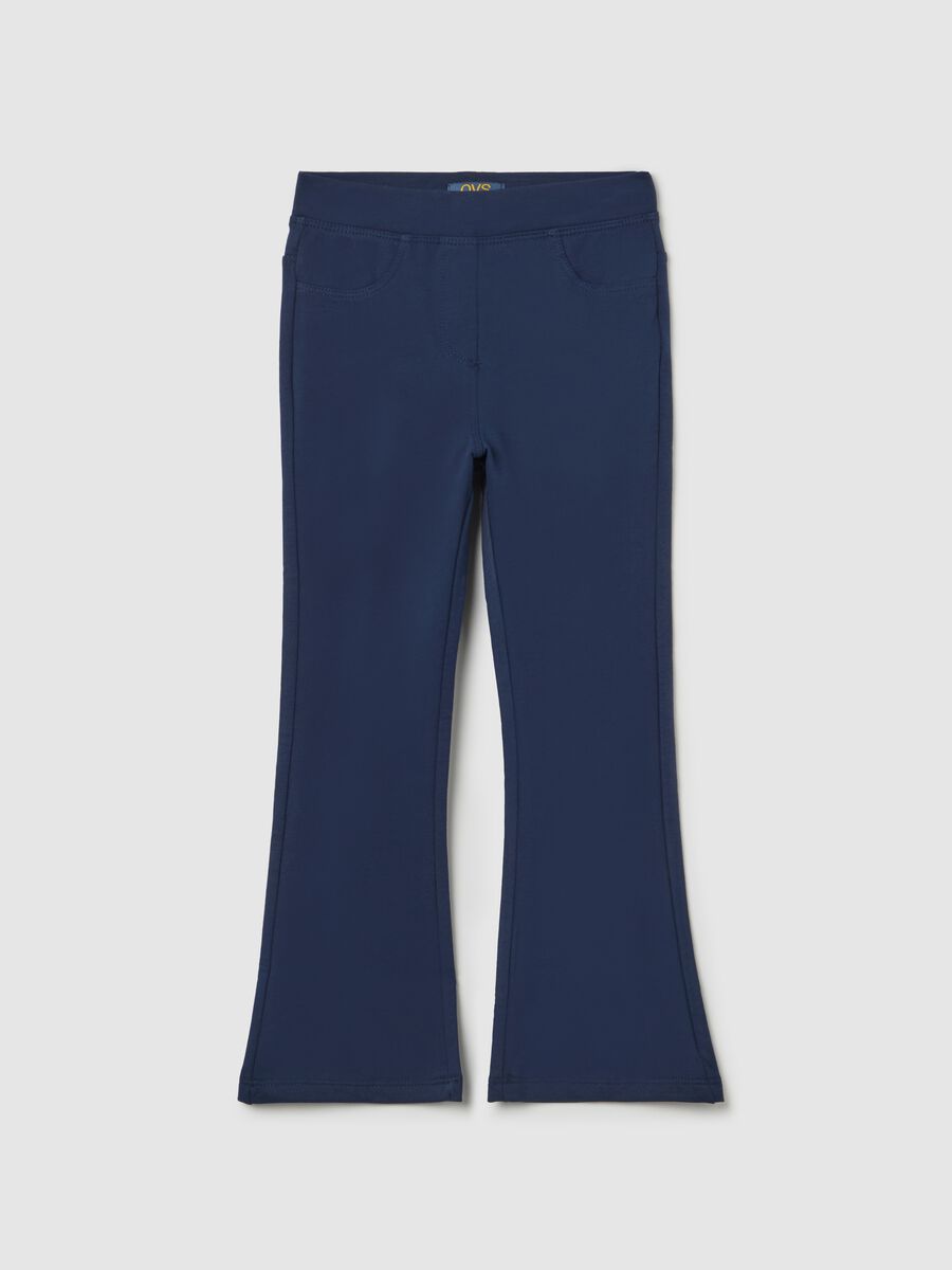Flare-fit treggings in stretch cotton_0