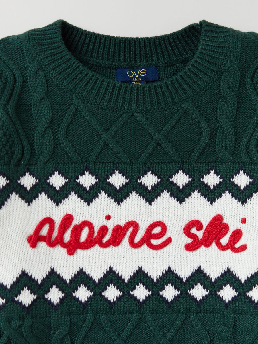 Pullover a trecce con disegno jacquard_2