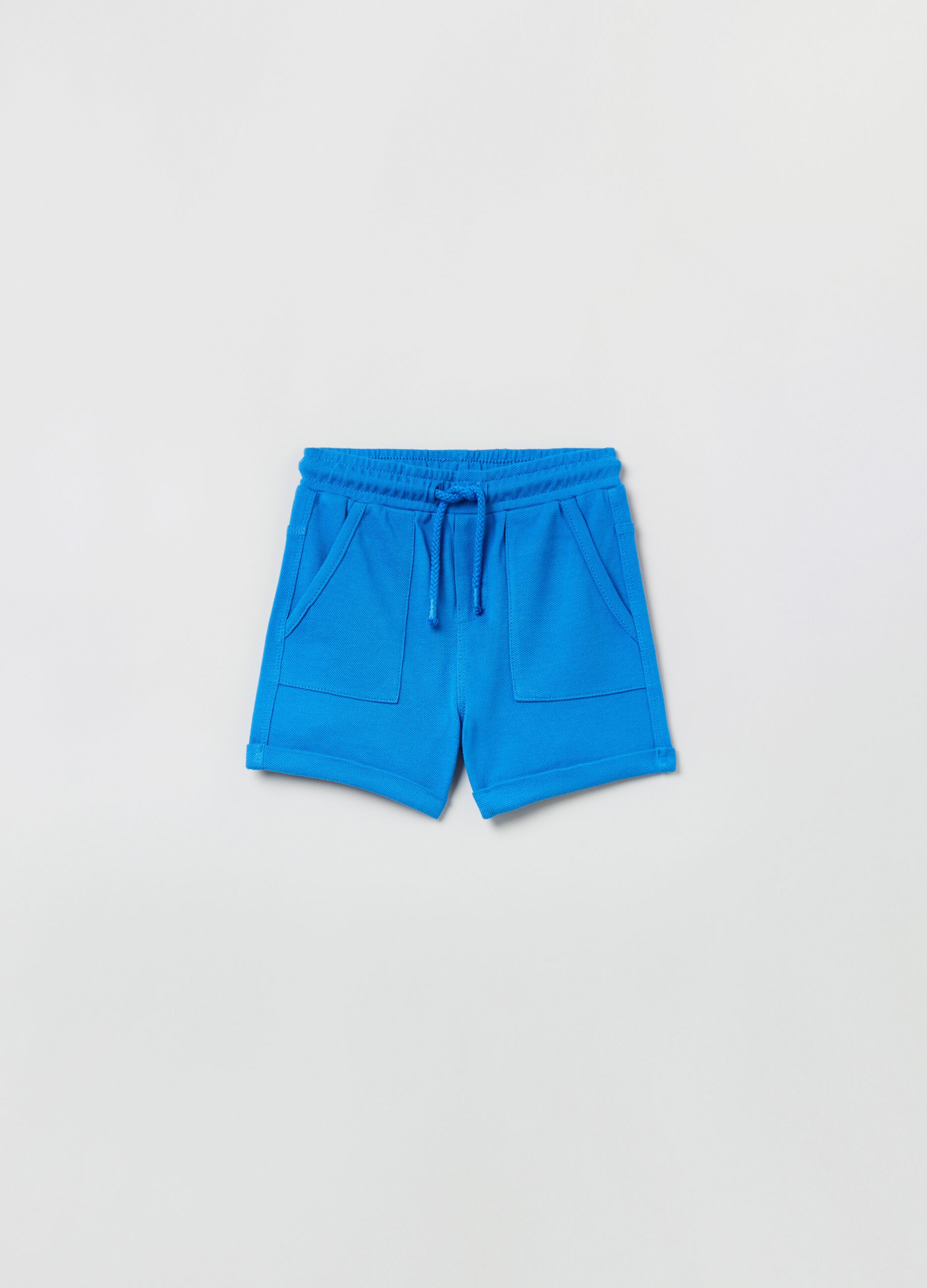 Shorts in piquet con coulisse