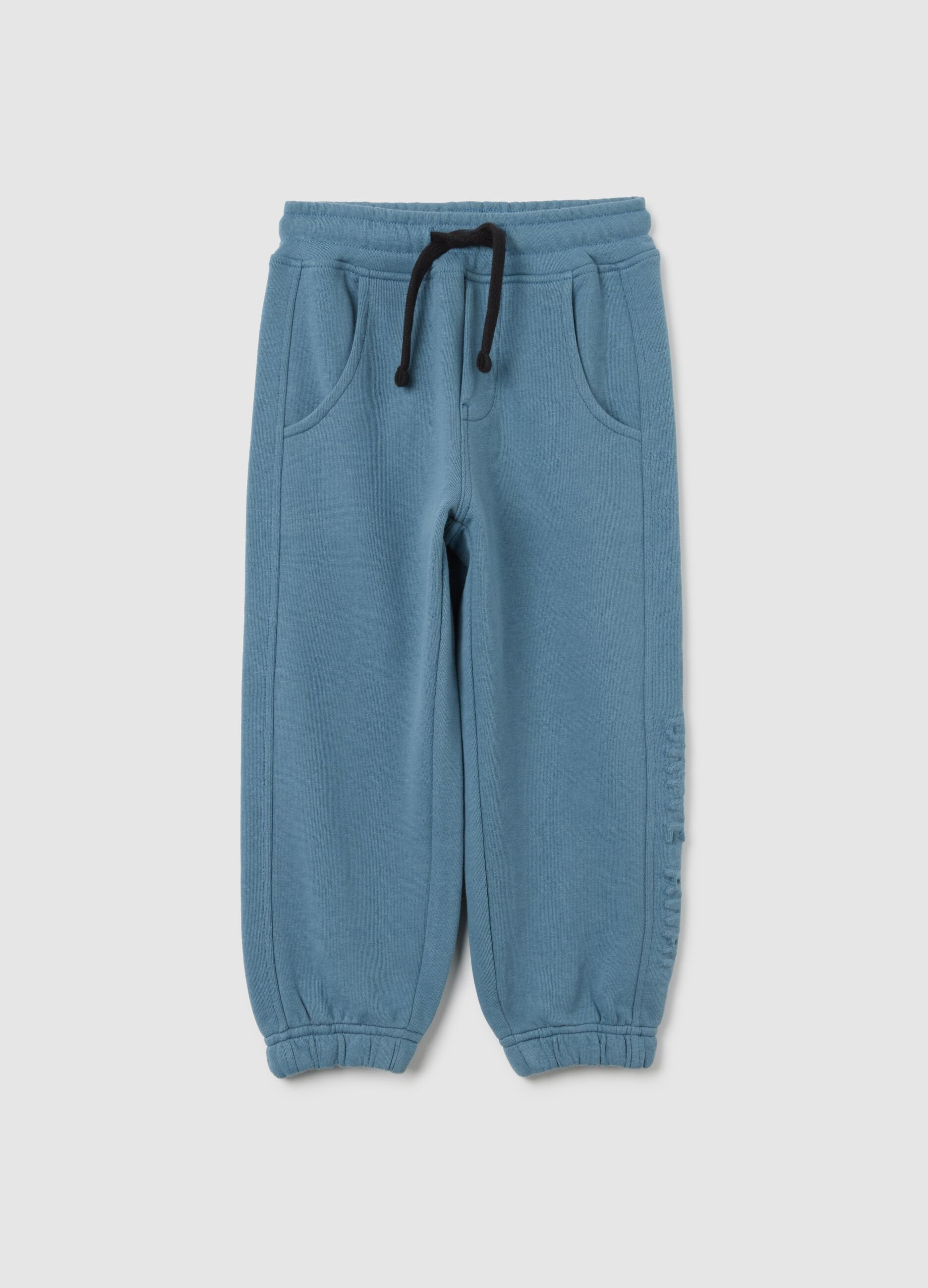 Children's jogger in blue cotton blend, regular fit