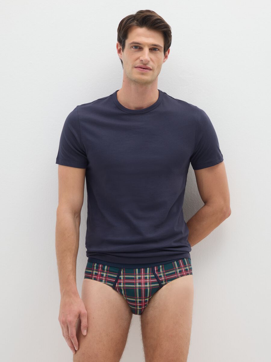 Multicoloured regular fit stretch cotton slip set_0